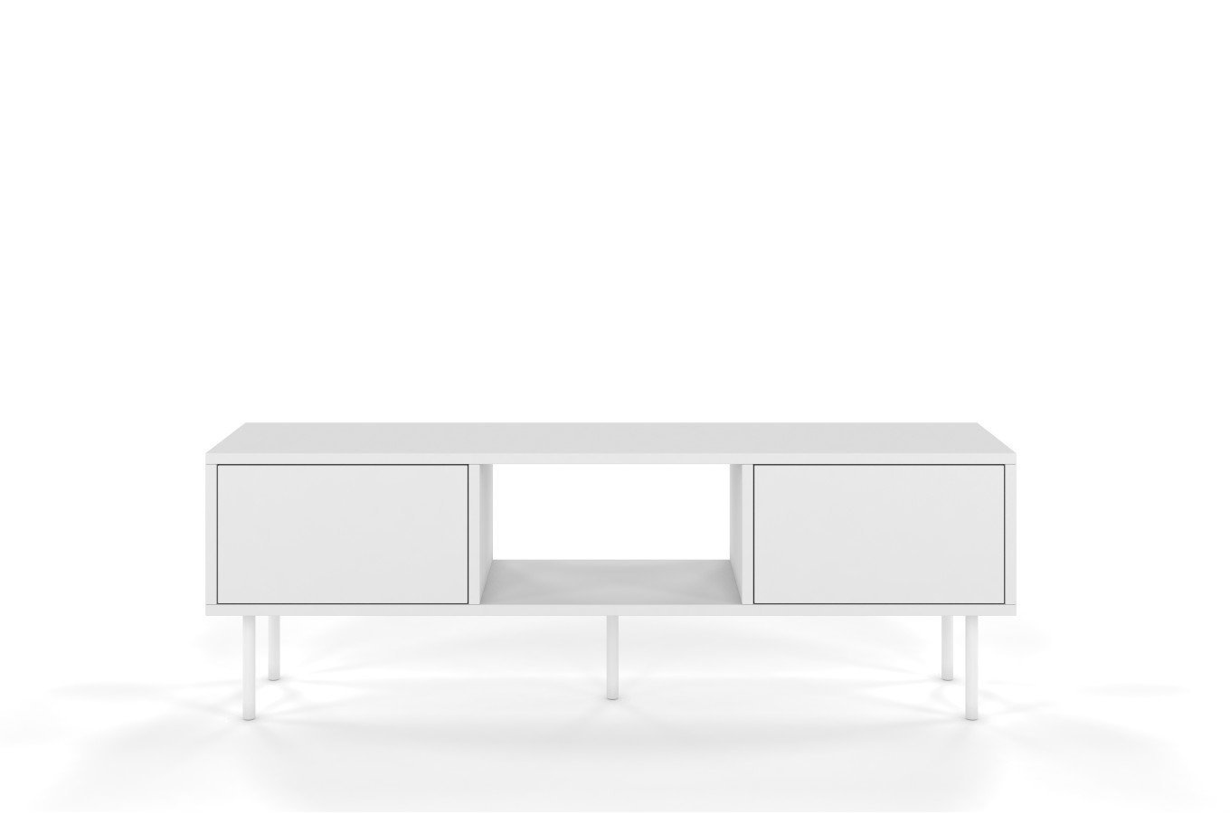 Dancan Mirka Minimalistische Tv-Schrank Auf Metallbeinen / 130 Cm / Weiß