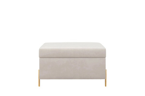 Dancan Borgo Polsterbank Mit Stauraum / Sitztruhe Mit Goldenen Beinen / Fussbank / 80 Cm / Beige