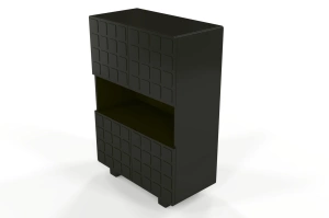 Skandica Cubo High Kommode 3D mit dekoriert Front / 4 Türen / 85 x 120 Cm / Schwarz