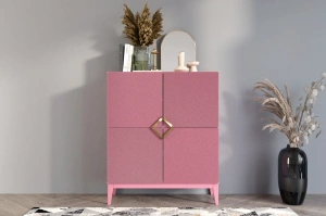 Holzkommode Visby Demi High / 100 Cm / Puderrosa