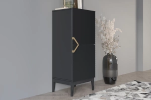 Holzkommode Visby Demi High 2D / 50,5 Cm / Schwarz
