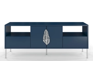 Skandica Merlin Tv-Schrank Mit Silbernen Details / 138 Cm / Marineblau