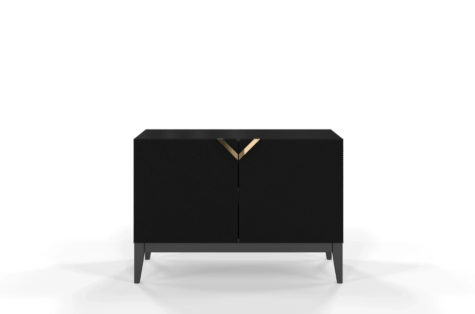 Holzkommode Visby Demi Long 2D / 100,5 Cm / Schwarz