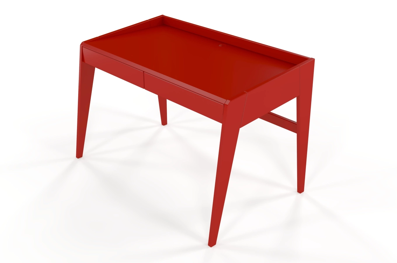 Schreibtisch / Schminktisch mit Schubladen aus Buchenholz Visby Lisa / Rot