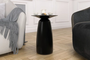 Holztisch Kayani Baobab 44 in verschiedenen Farben / Höhe 44 cm / Schwarz