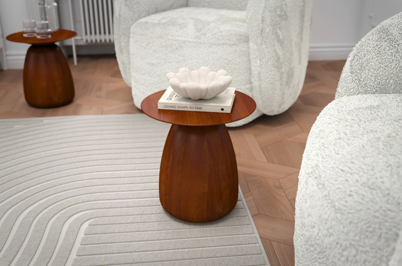 Holztisch Kayani Baobab 34 in verschiedene Farben / Höhe 34 cm