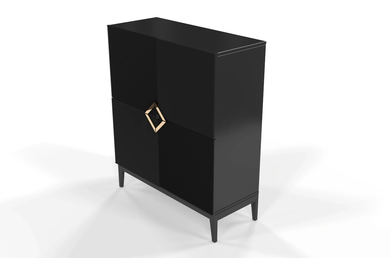 Holzkommode Visby Demi High / 100 Cm / Schwarz