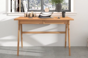 Schreibtisch / Schminktisch mit Schubladen aus Buchenholz Visby Edda / 120 x 65 cm