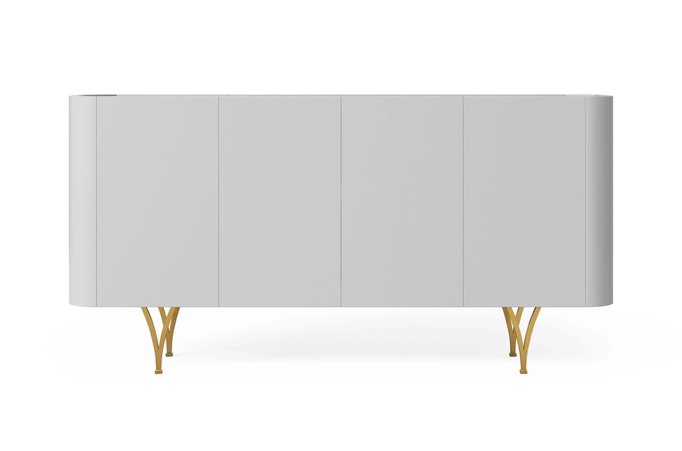 Moderne Kommode Dancan Monza / 160 cm / graue mit goldenen Beinen
