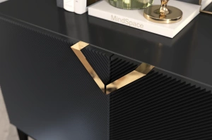 Holzkommode Visby Demi Long / 201,5 Cm / Schwarz