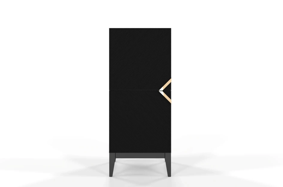 Holzkommode Visby Demi High 2D / 50,5 Cm / Schwarz