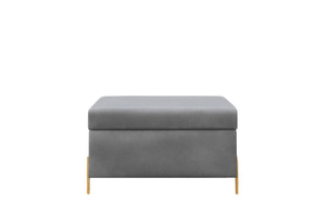 Dancan Borgo Polsterbank Mit Stauraum / Sitztruhe Mit Goldenen Beinen / Fussbank / 80 Cm / Hellgrau