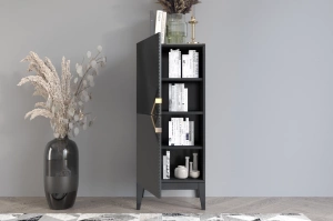 Holzkommode Visby Demi High 2D / 50,5 Cm / Schwarz