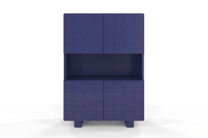 Skandica Cubo High Kommode 3D mit dekoriert Front / 4 Türen / 85 x 120 Cm / Marineblau