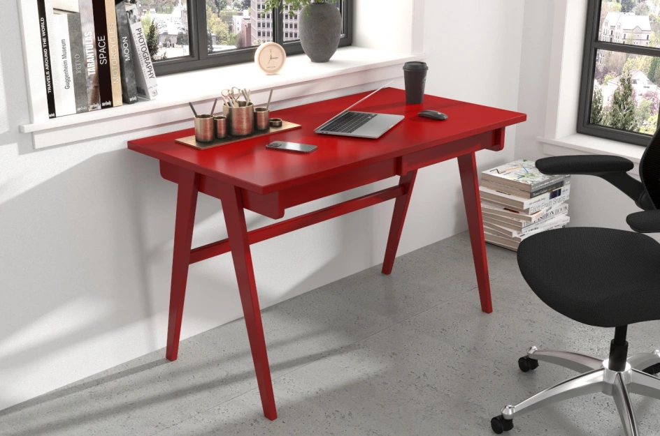 Schreibtisch / Schminktisch mit Schubladen aus Holz Visby Edda / Rot