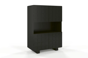 Skandica Cubo High Kommode 3D mit dekoriert Front / 4 Türen / 85 x 120 Cm / Schwarz