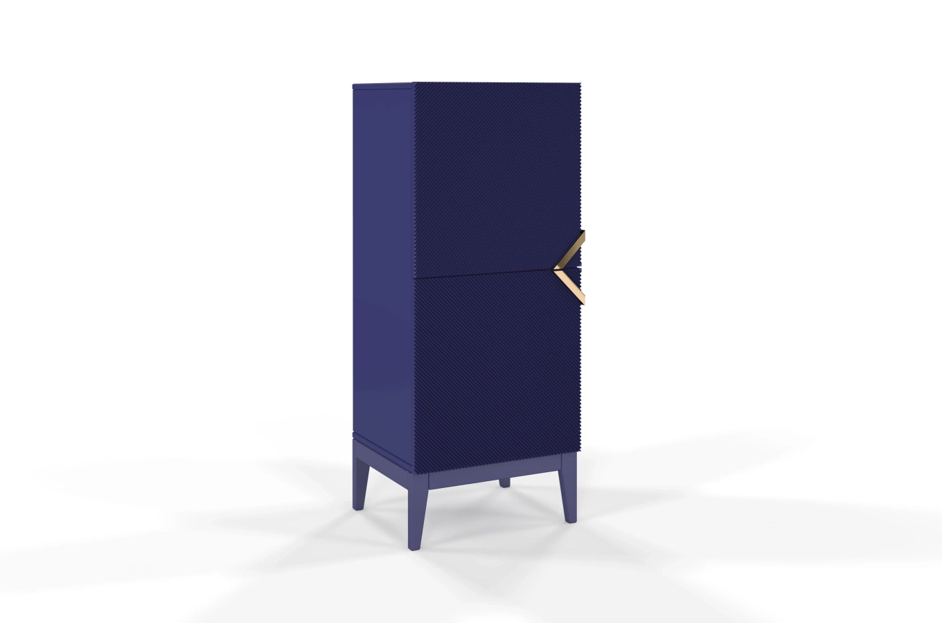 Holzkommode Visby Demi High 2D / 50,5 Cm / Marineblau