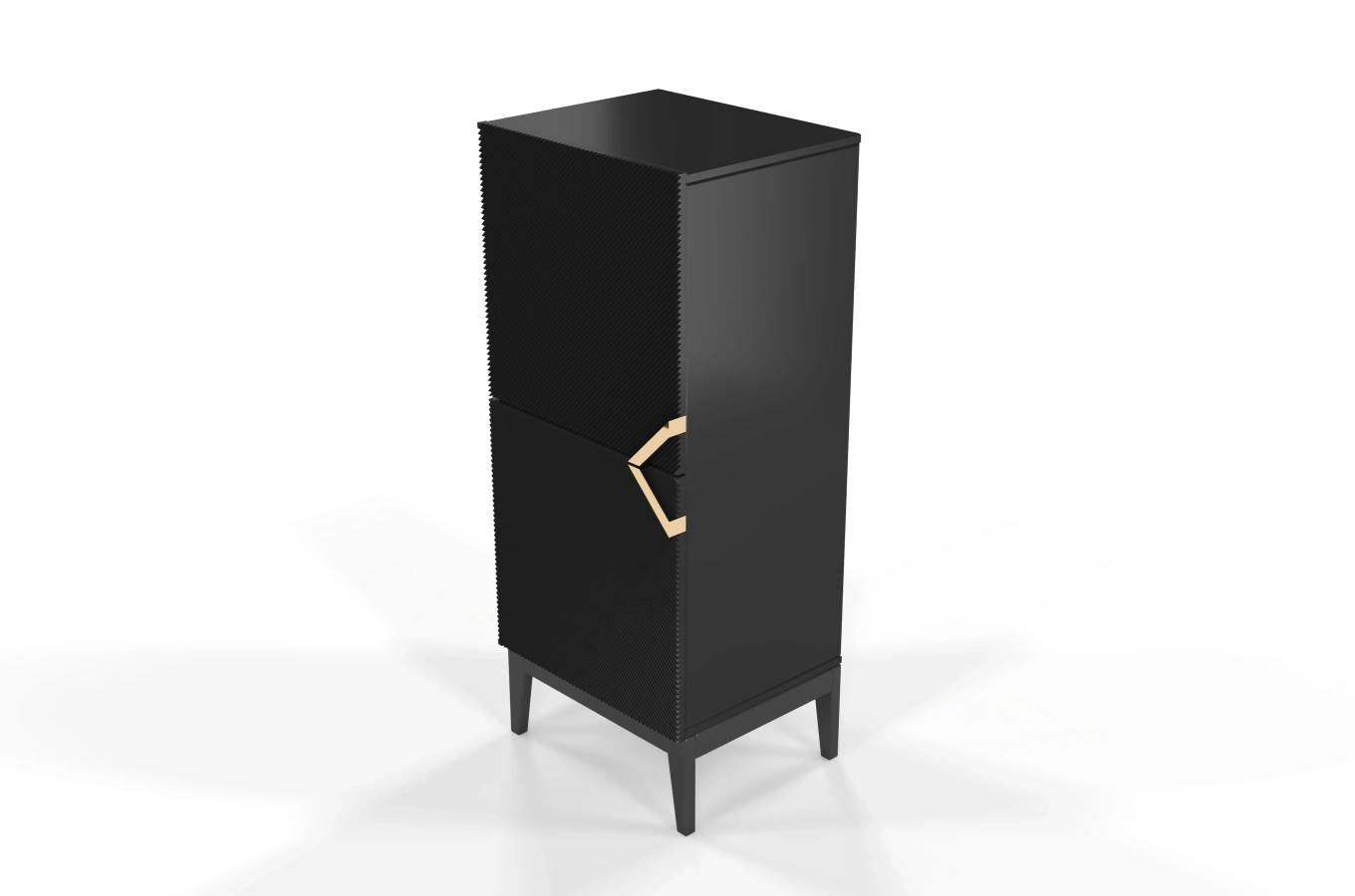 Holzkommode Visby Demi High 2D / 50,5 Cm / Schwarz