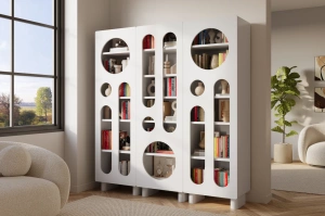 Modernes Regal mit durchbrochenen Fronten Skandica Oko / 60 cm / Weiß