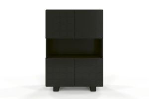 Skandica Cubo High Kommode 3D mit dekoriert Front / 4 Türen / 85 x 120 Cm / Schwarz