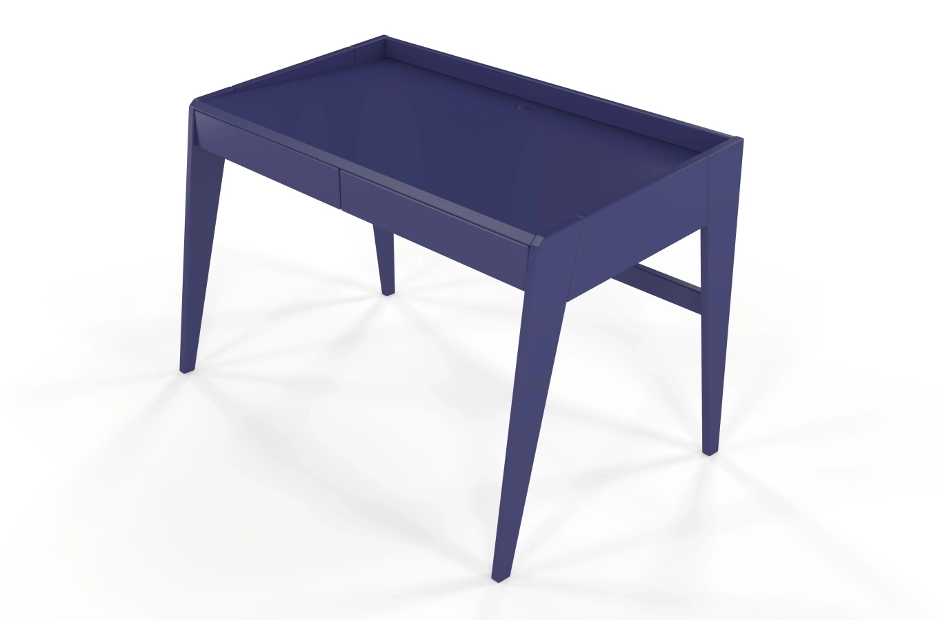 Schreibtisch / Schminktisch mit Schubladen aus Buchenholz Visby Lisa / Marineblau