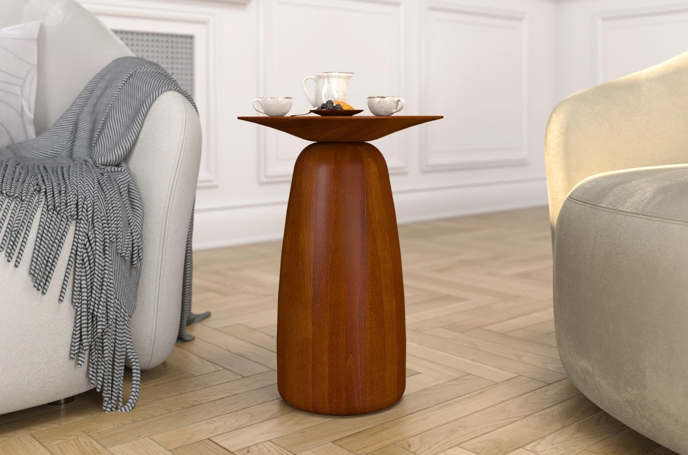Holztisch Kayani Baobab 44 in verschiedenen Farben / Höhe 44 cm