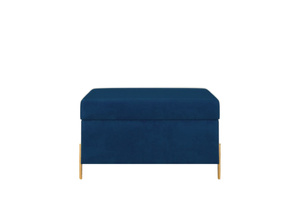 Dancan Borgo Polsterbank Mit Stauraum / Sitztruhe Mit Goldenen Beinen / Fussbank / 80 Cm / Marineblau