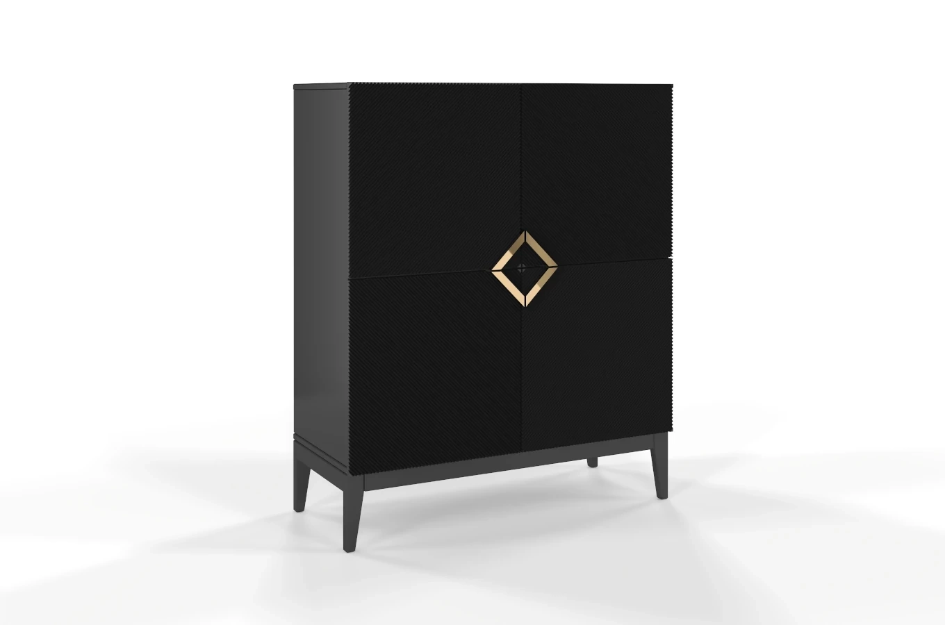 Holzkommode Visby Demi High / 100 Cm / Schwarz