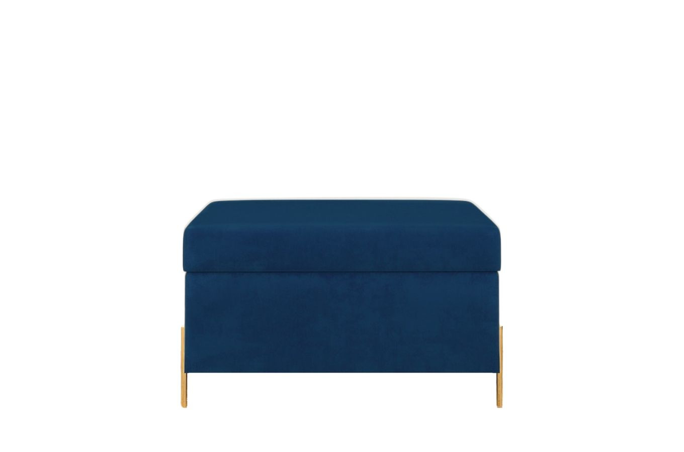 Dancan Borgo Polsterbank Mit Stauraum / Sitztruhe Mit Goldenen Beinen / Fussbank / 80 Cm / Marineblau