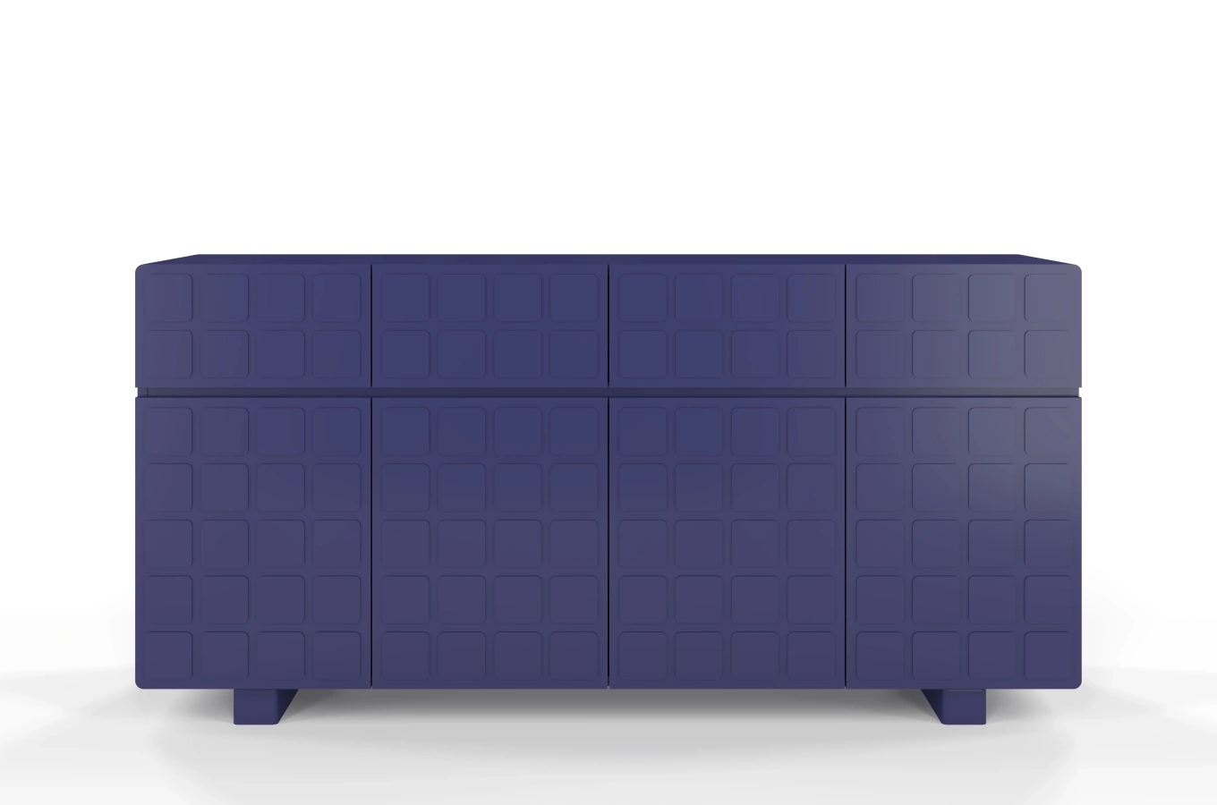 Skandica Cubo Long Kommode 3D mit dekorierter Front / 4 Schubladen / 4 Türen / 169 Cm / Marineblau