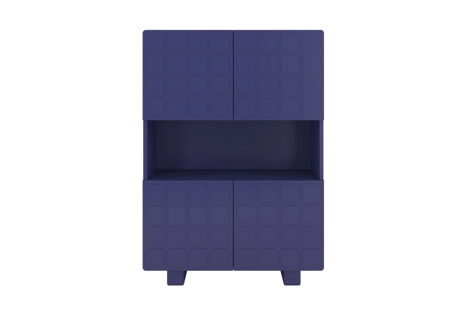 Skandica Cubo High Kommode 3D mit dekoriert Front / 4 Türen / 85 x 120 Cm / Marineblau