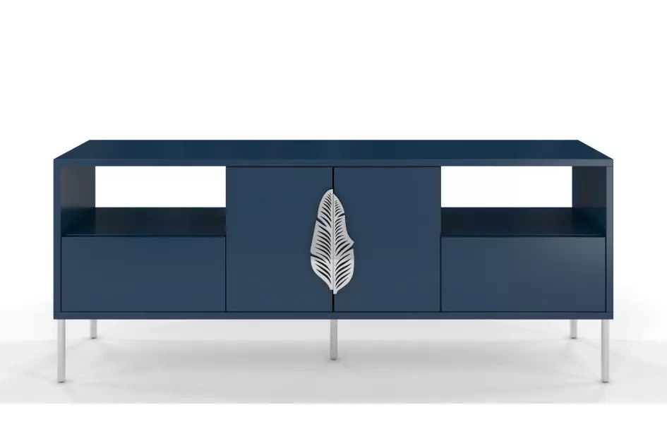 Skandica Merlin Tv-Schrank Mit Silbernen Details / 138 Cm / Marineblau