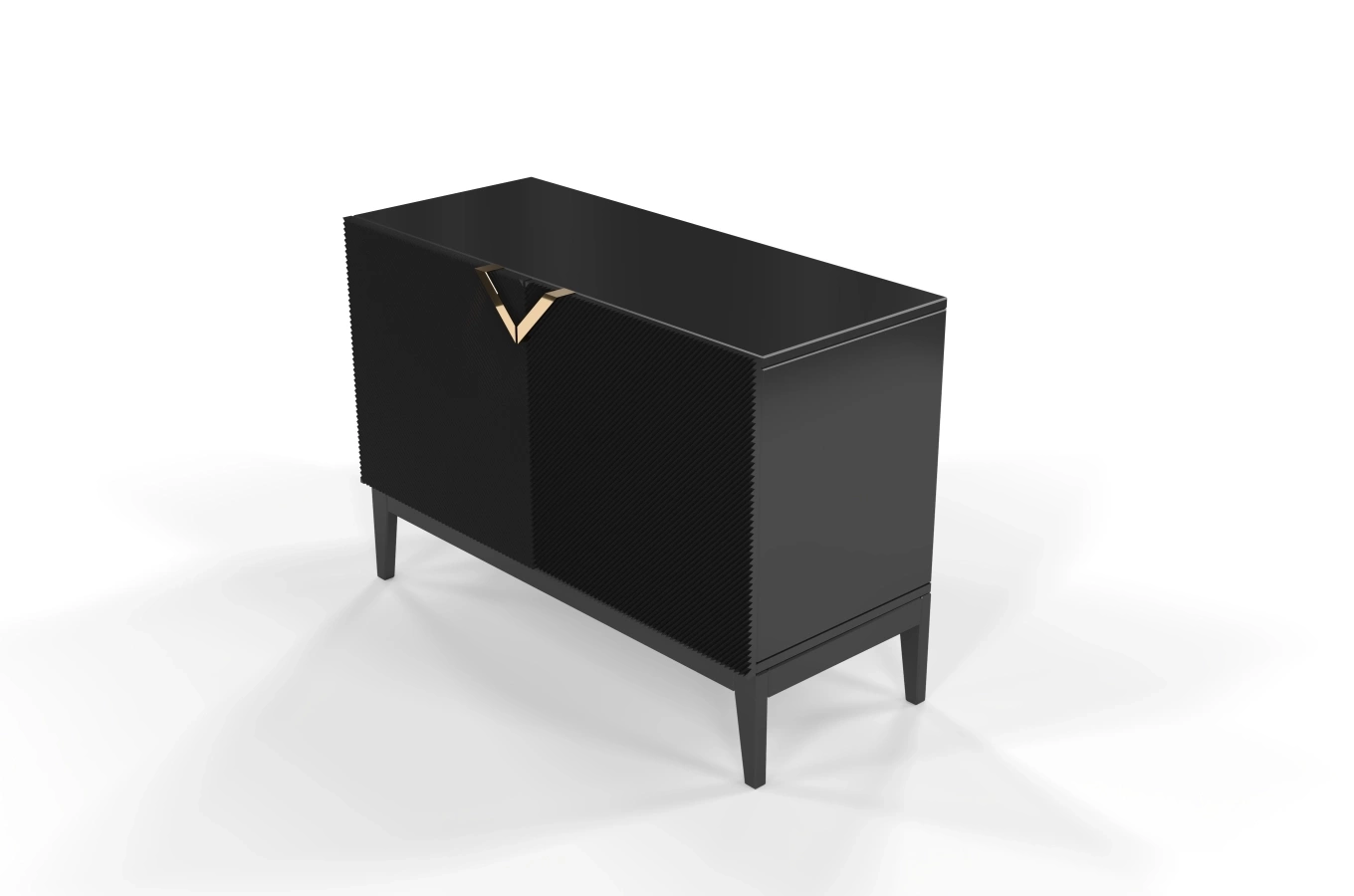 Holzkommode Visby Demi Long 2D / 100,5 Cm / Schwarz
