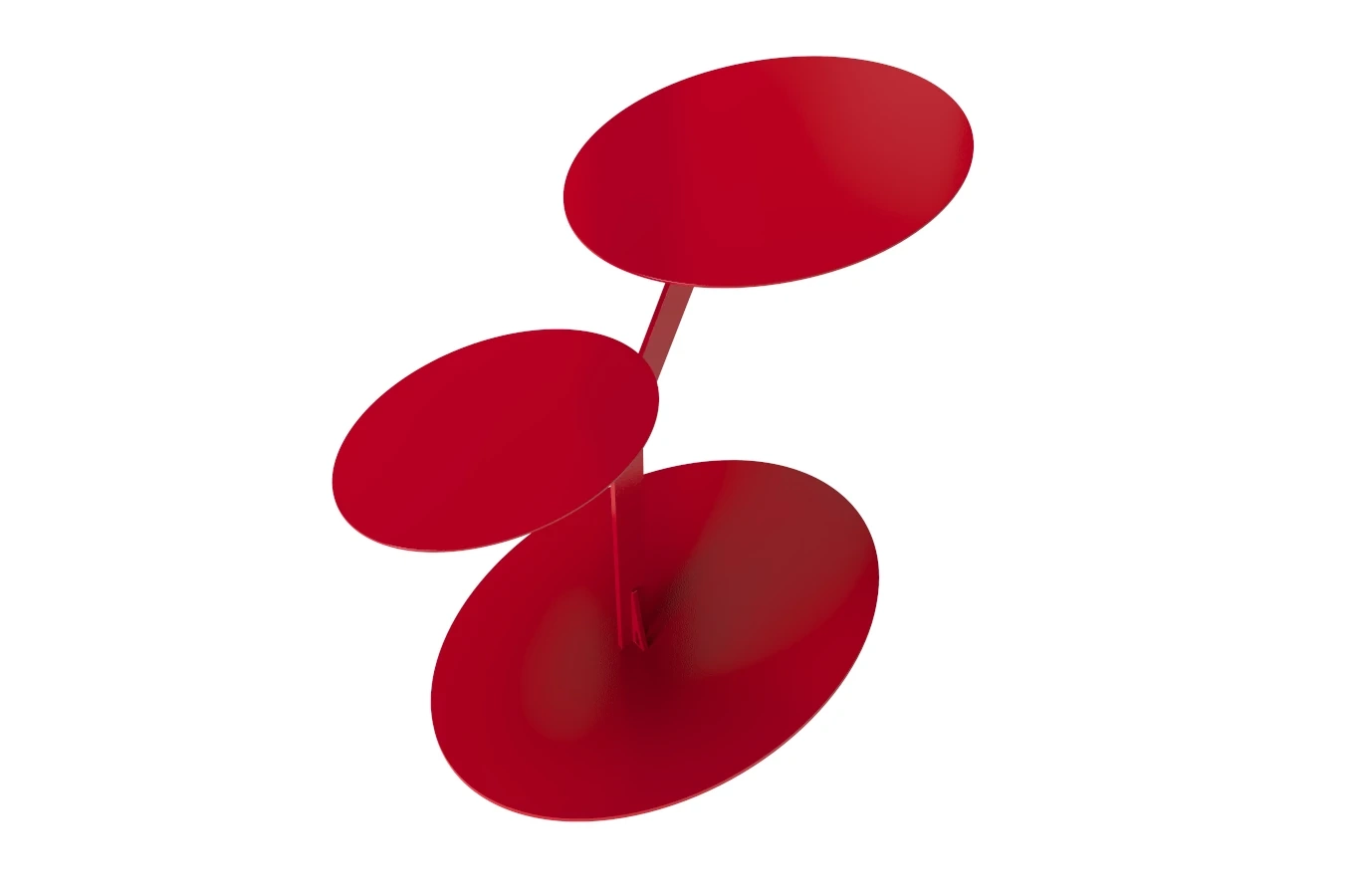Eleganter Metall-Beistelltisch Kayani Iroko / Rot