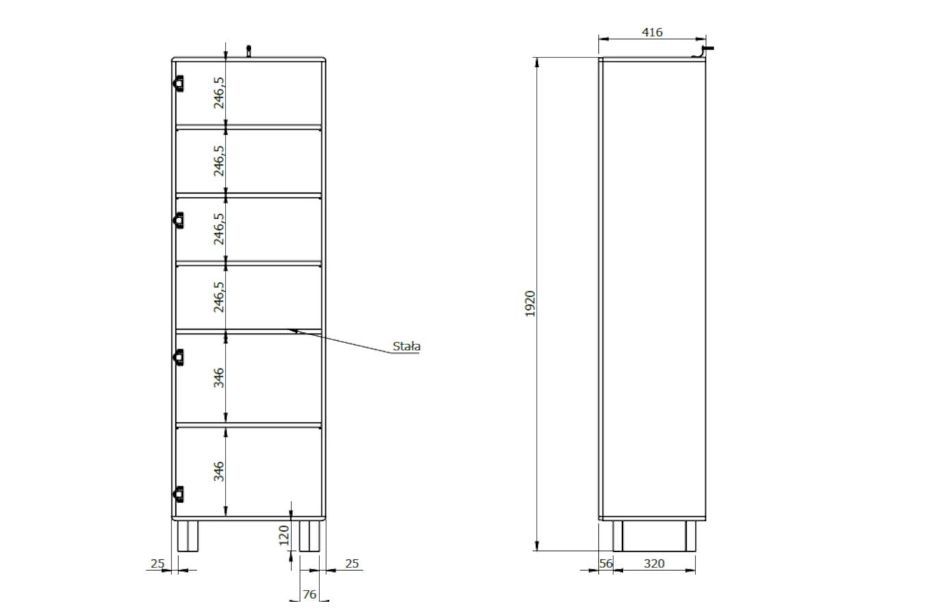 Modernes Regal mit durchbrochenen Fronten Skandica Oko / 60 cm / Weiß