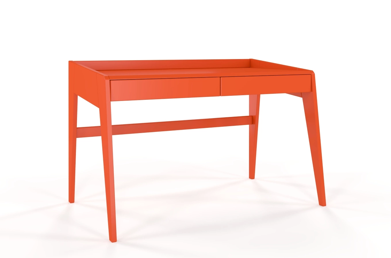 Schreibtisch / Schminktisch mit Schubladen aus Buchenholz Visby Lisa / Orange