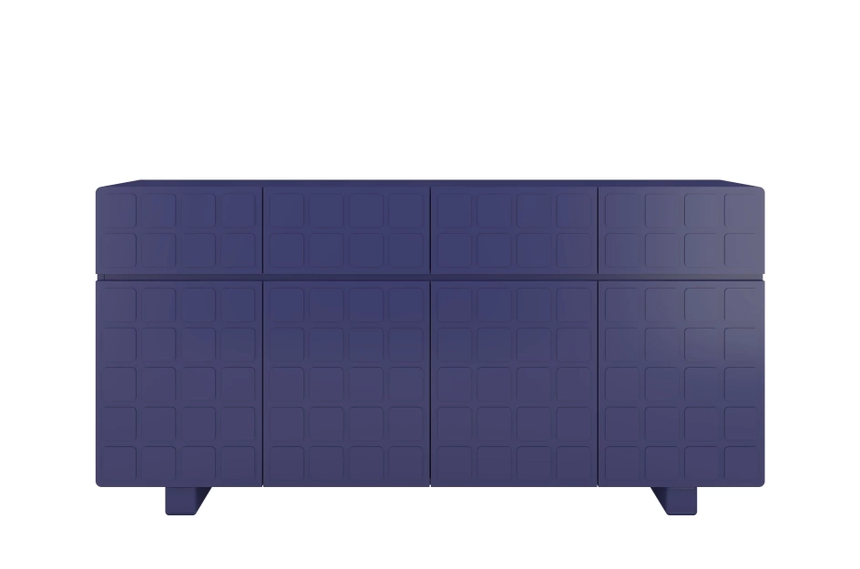 Skandica Cubo Long Kommode 3D mit dekorierter Front / 4 Schubladen / 4 Türen / 169 Cm / Marineblau