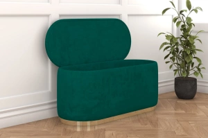 Dancan Scarlett ovaler pouf mit Stauraum / Sitzpuff mit Samtstoff bezogen / 110 Cm / Grün
