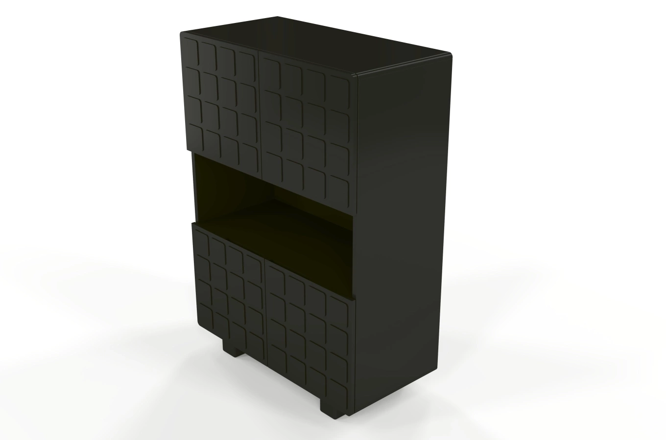 Skandica Cubo High Kommode 3D mit dekoriert Front / 4 Türen / 85 x 120 Cm / Schwarz