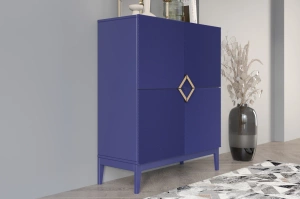 Holzkommode Visby Demi High / 100 Cm / Marineblau