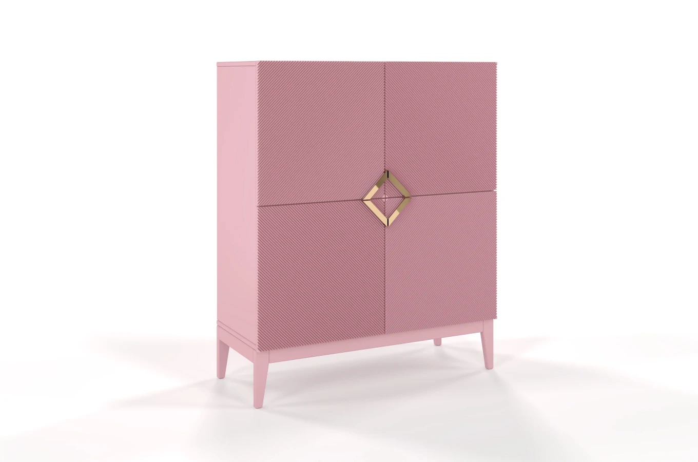 Holzkommode Visby Demi High / 100 Cm / Puderrosa