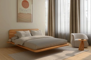 Schwebendes Bett aus Buchenholz Skandica JAPANDIC