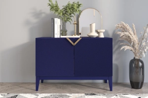 Holzkommode Visby Demi Long 2D / 100,5 Cm / Marineblau