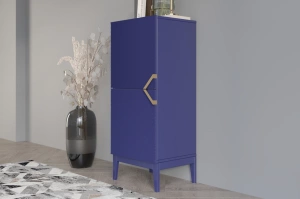 Holzkommode Visby Demi High 2D / 50,5 Cm / Marineblau