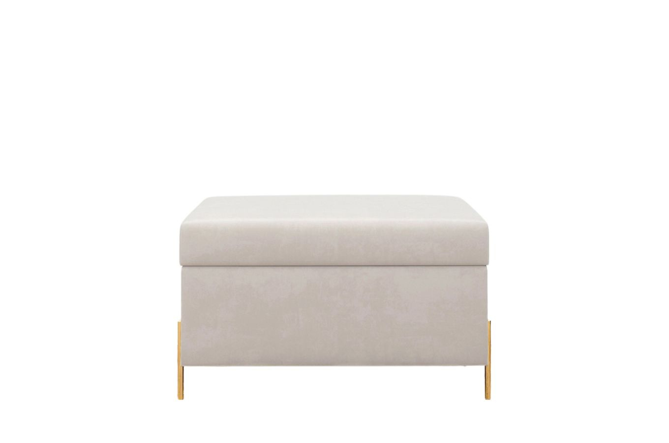 Dancan Borgo Polsterbank Mit Stauraum / Sitztruhe Mit Goldenen Beinen / Fussbank / 80 Cm / Beige