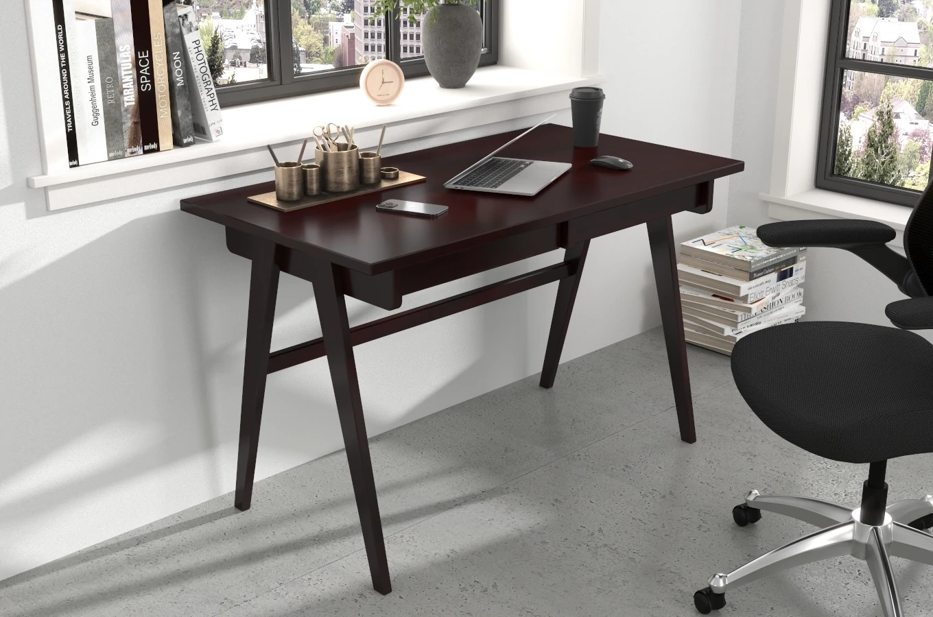 Schreibtisch / Schminktisch mit Schubladen aus Buchenholz Visby Edda / 120 x 65 cm