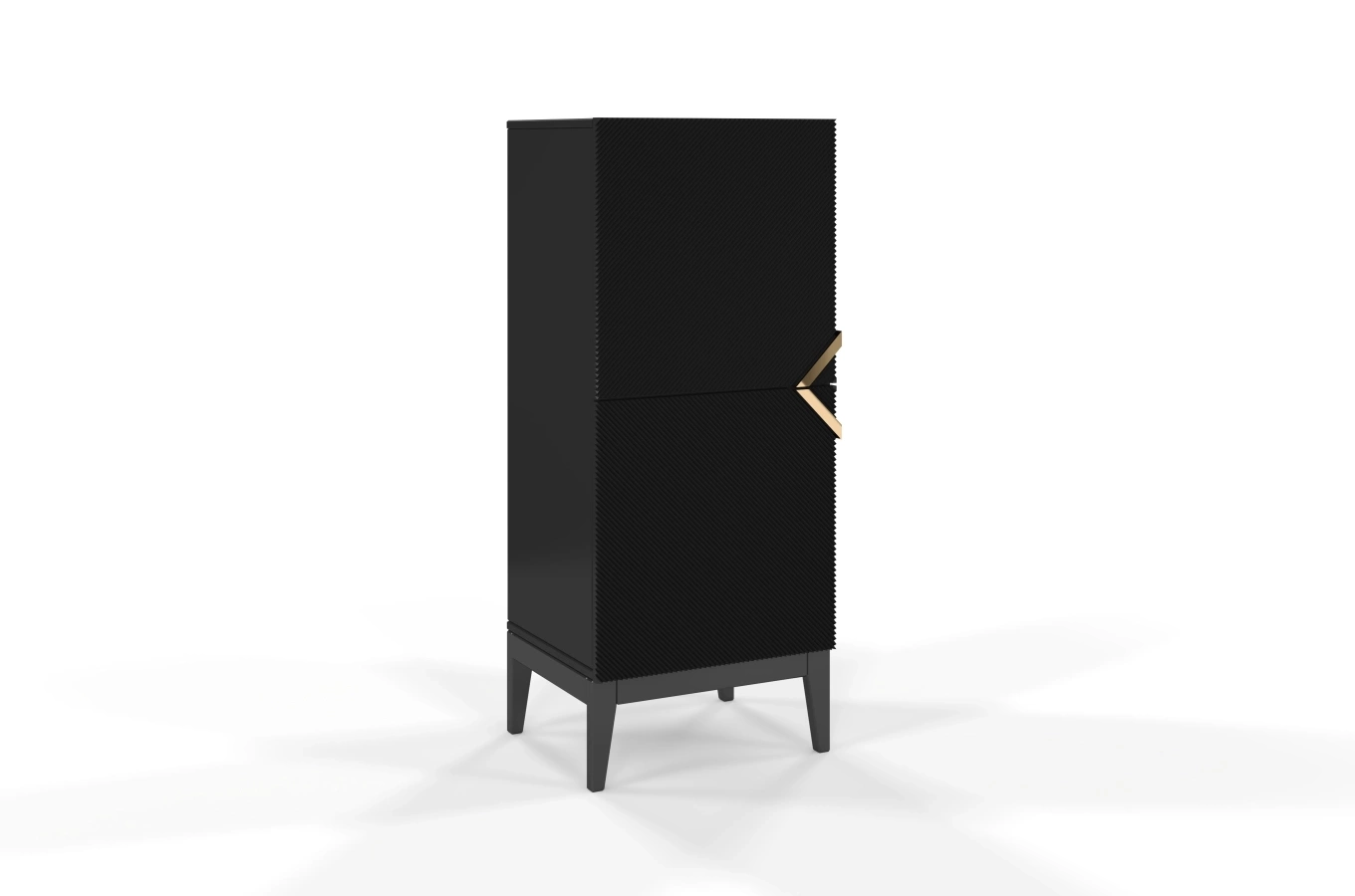 Holzkommode Visby Demi High 2D / 50,5 Cm / Schwarz