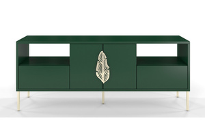Skandica Merlin Tv-Schrank Mit Goldenen Details / 138 Cm / Grün
