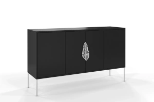 Skandica Merlin Kommode Mit Silbernen Details / 138 Cm / Schwarz