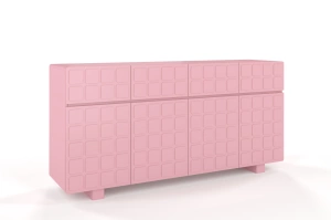 Skandica Cubo Long Kommode 3D mit dekorierter Front / 4 Schubladen / 4 Türen / 169 Cm / Puderrosa